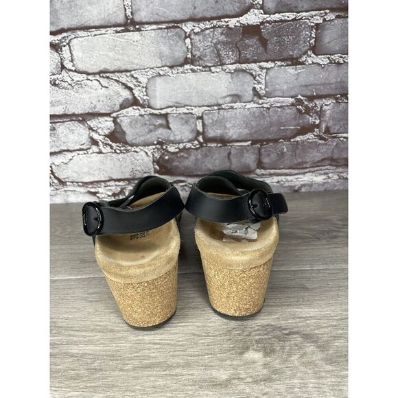 Papillio Birkenstock Samira Black Leather Cork Wedge Sandals Women Sz 38EU/7M US - Picture 7 of 16